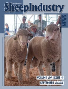 Thumbnail of a document titled "Sheep Industry News, Volume 29, Issue 9, September 2025."